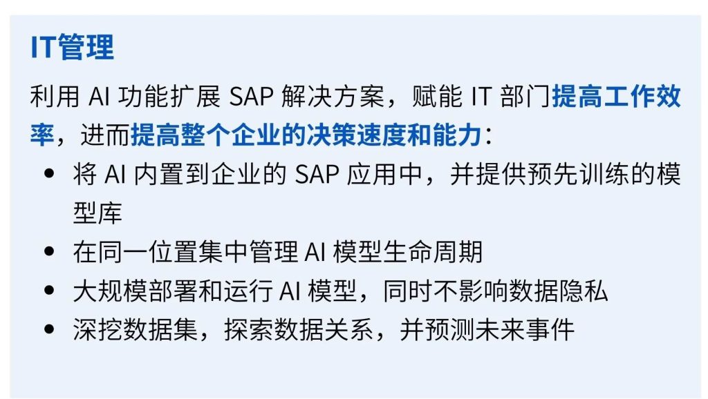 SAP商业AI-IT管理